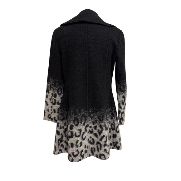 Tribal Wool Blend Black and Leopard Ombre Button-Up Coat Size 2 - Picture 6 of 13